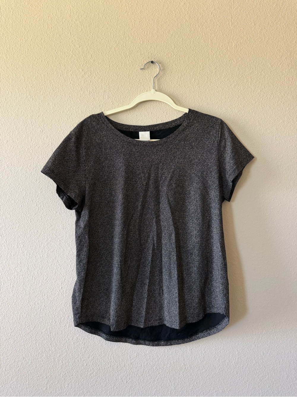 H&M Short Sleeve Crewneck Top in Charcoal Heather